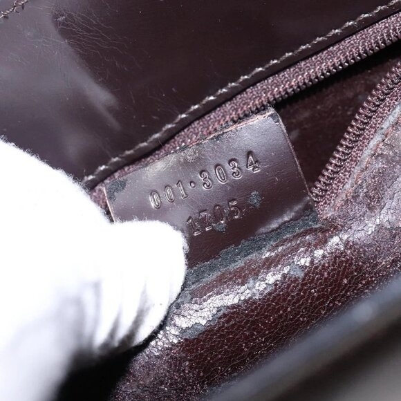 GUCCI Shoulder Bag Patent leather Brown Silver 001 3034 1705 Auth ep10769 - Picture 13 of 15